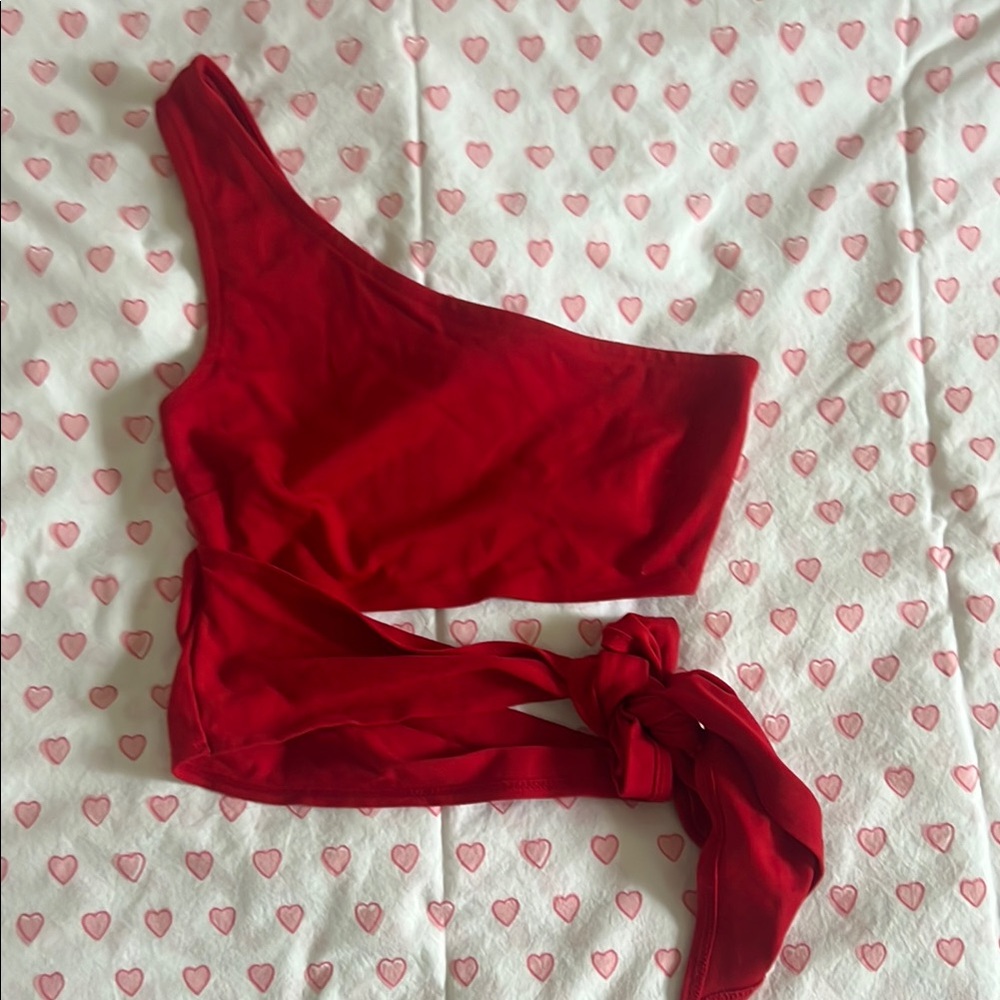 Urban Outfitters Red Asymmetrical Tie Front Tank Top